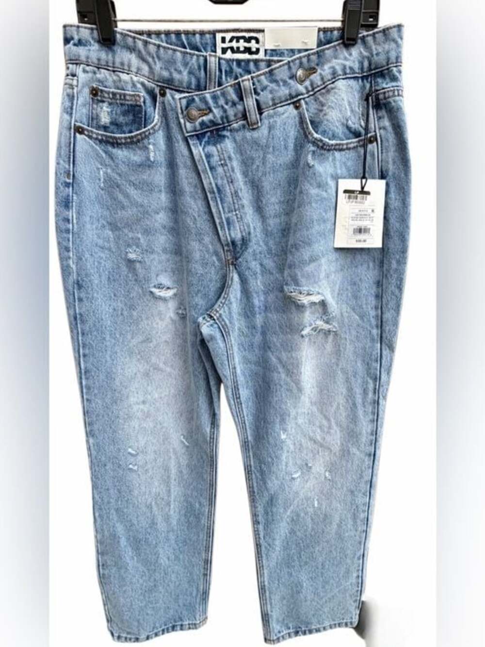 KBB by KAHLANA Light Blue Distressed Straight Leg Jeans